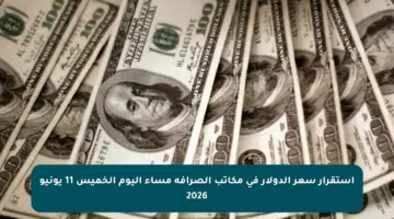 استقرار سعر الدولار في مكاتب الصرافة مساء اليوم الخميس 11 يونيو 2026