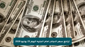 تراجع سعر الدولار أمام الجنيه اليوم 25 يونيو 2026