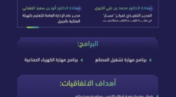 “تقويم التعليم والتدريب” توقع اتفاقيات الاعتماد المؤسسي والبرامجي مع معهد الجبيل التقني