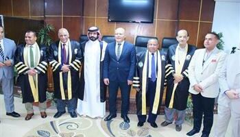 رئيس جامعة سوهاج يشهد مناقشة رسالة دكتوراه لباحث سعودي.. ويؤكد الجامعة وجهة أكاديمية متميزة للطلاب الوافدين