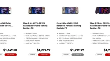 شركة MSI تكشف عن السعر المرتفع لجهاز الألعاب المحمول Claw 8 EX AI+ المتميز بمعالج Intel Arc G3 Extreme