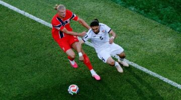 كأس العالم 2026.. «هالاند» يقود النرويج لتقدّم مُثير على العراق 2-1 في الشوط الأول
                                                
                                                
                                                    17/06/2026 02:05 ص
                                                
                                                
                                                    فرض النجم إرلينج هالاند نفسه بطلاً للشوط الأول من مواجهة العراق والنرويج،