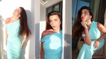 يارا السكري تتألق بفستان “أوف شولدر” سماوي في جلسة تصوير جديدة | ألبوم