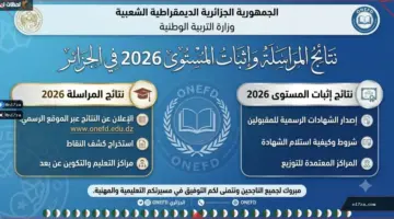 نتائج المراسلة 2026 الجزائر.. كيفية الاستعلام عن نتيجة امتحان إثبات المستوى عبر الديوان الوطني